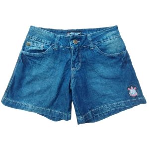 Bermuda Jeans Feminina Oficial do Corinthians (Estado de Nova)